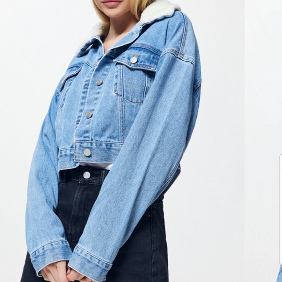 🆕️ PacSun Sherpa Cropped Trucker Jacket - Picture 6 of 6